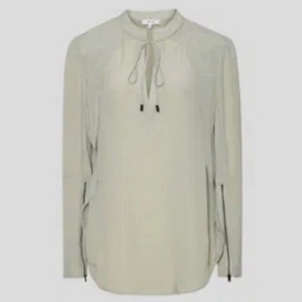 REISS Frances Zip Detail Blouse — Pistachio — US 0 / UK 4 — NWT - Picture 4 of 6